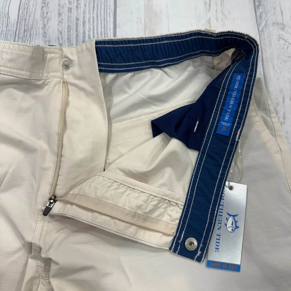 NWT Southern Tide T3‎ Shorts XL Beige Stone Tide to Trail Golf Swim Mens